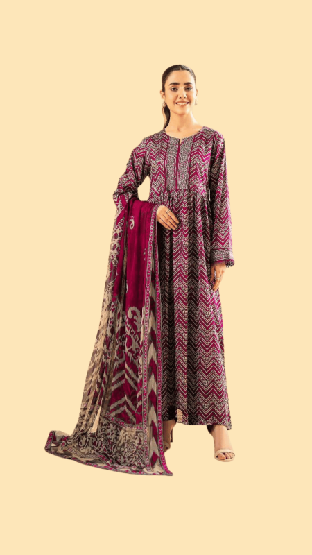 Krandi Printed 3 Piece (Unstiched)